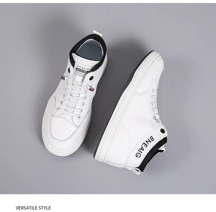 2026 New Spring and Autumn Fashion Non-Slip Mid-Top Sneakers, Wear-Resistant Soft-Soled Casual Shoes, Women's Height-Increasing White Shoes — feature 25