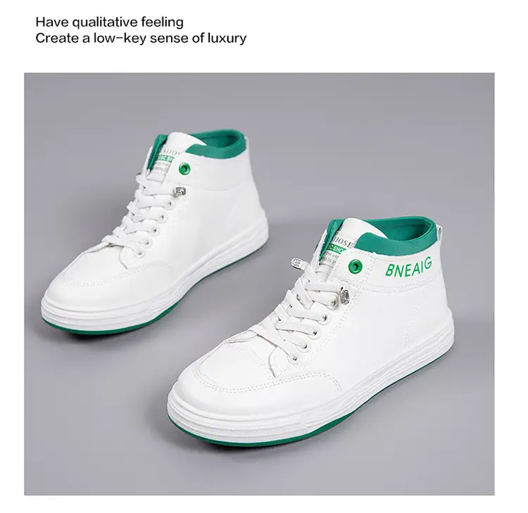 2026 New Spring and Autumn Fashion Non-Slip Mid-Top Sneakers, Wear-Resistant Soft-Soled Casual Shoes, Women's Height-Increasing White Shoes — feature 26