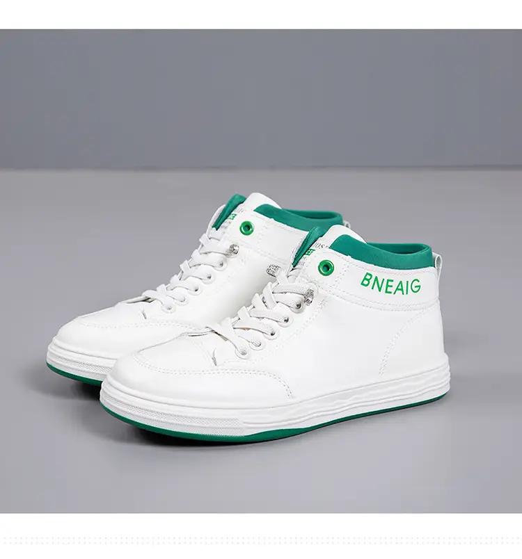 2026 New Spring and Autumn Fashion Non-Slip Mid-Top Sneakers, Wear-Resistant Soft-Soled Casual Shoes, Women's Height-Increasing White Shoes — feature 6