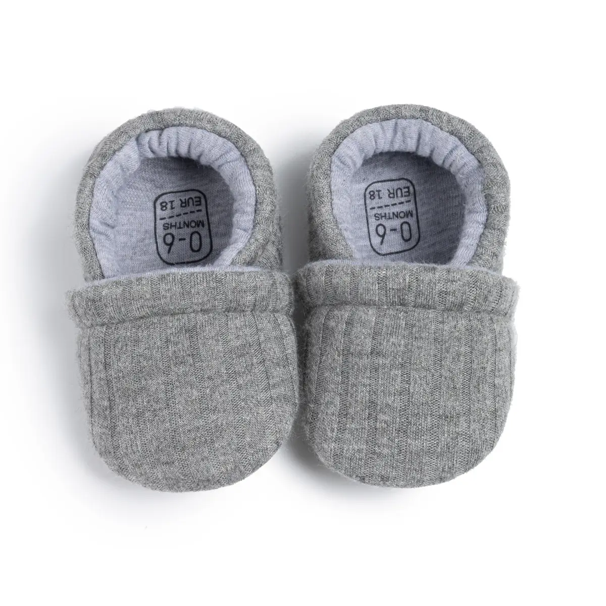 New 0-1 Year Old Baby Slip-on Knitted Shoes Grey White — feature 19