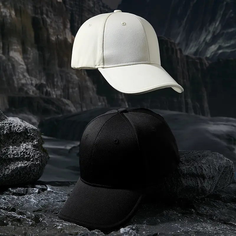 Men Black Cap with Duck Tongue Design