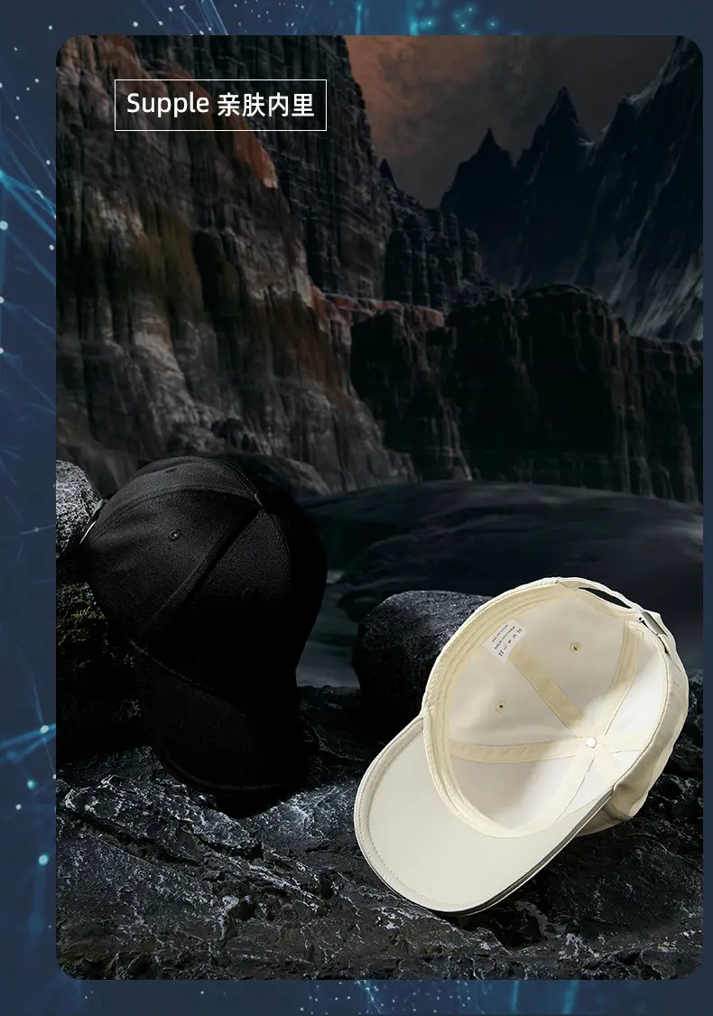 Men Black Cap with Duck Tongue Design — feature 11