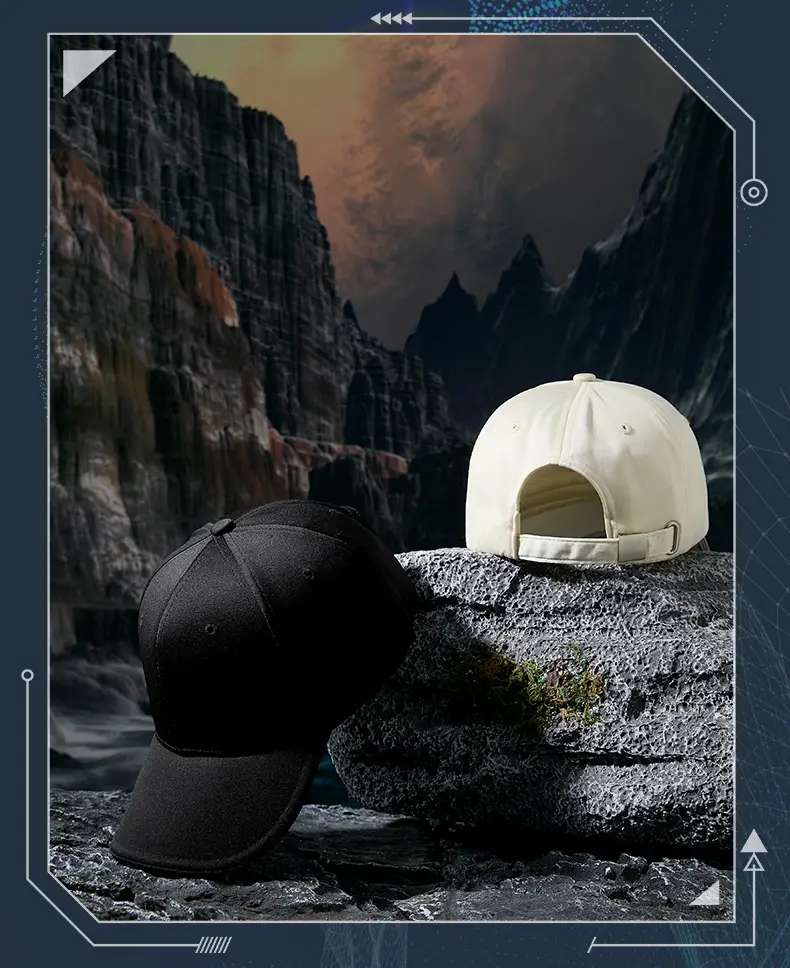 Men Black Cap with Duck Tongue Design — feature 19