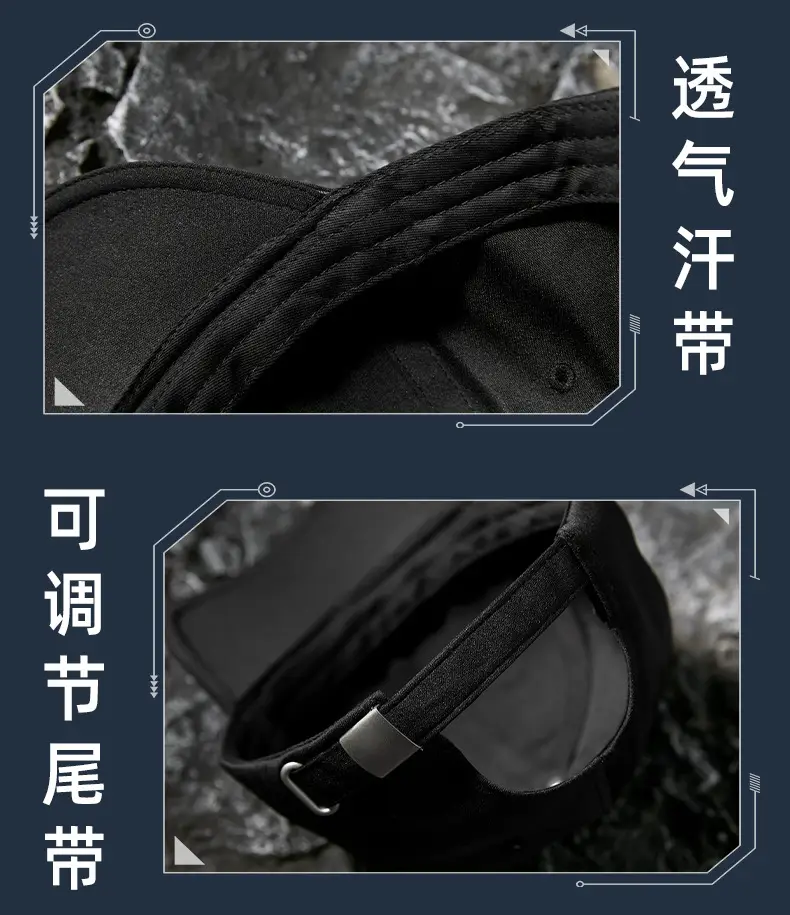 Men Black Cap with Duck Tongue Design — feature 29