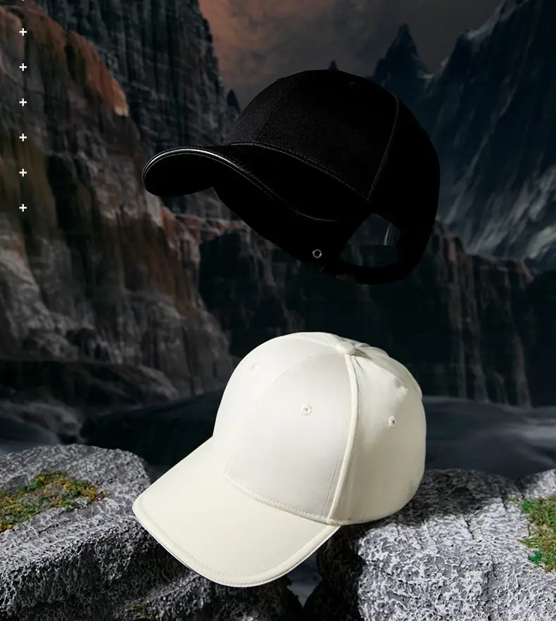Men Black Cap with Duck Tongue Design — feature 8