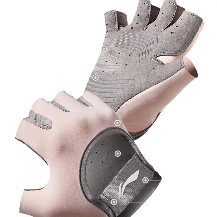 Li Ning Fitness Gloves Women's Sports Protective Wear Pull-up Anti-cocoon Horizontal Bar Iron Kettlebell Training Summer Thin