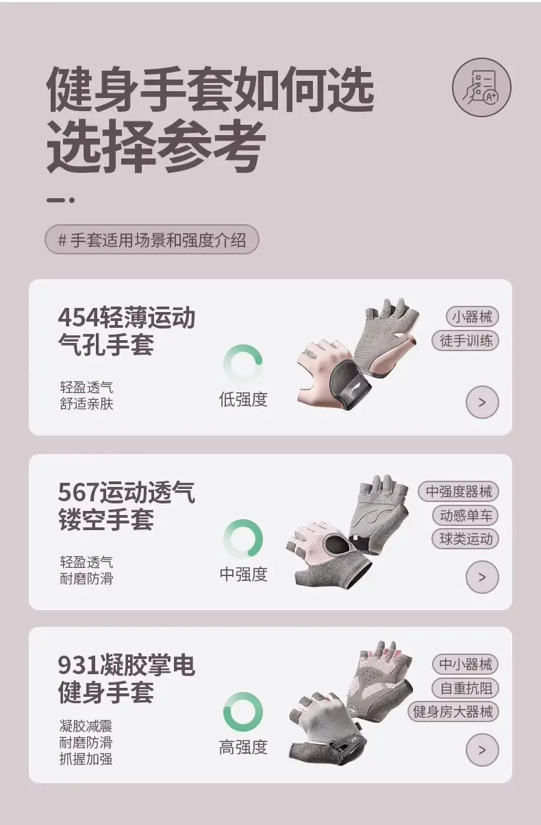 Li Ning Fitness Gloves Women's Sports Protective Wear Pull-up Anti-cocoon Horizontal Bar Iron Kettlebell Training Summer Thin — feature 29
