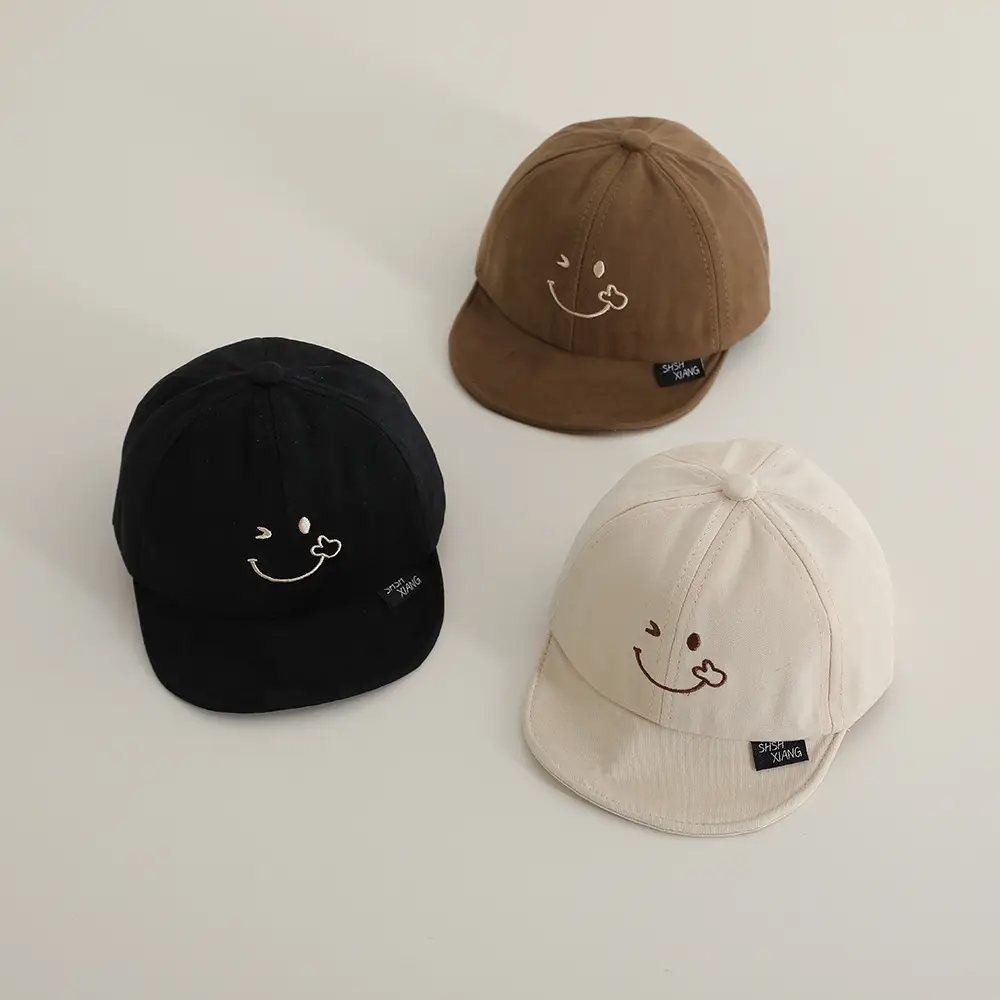 Brown Baby Cap with Smile Embroidery - Image 9