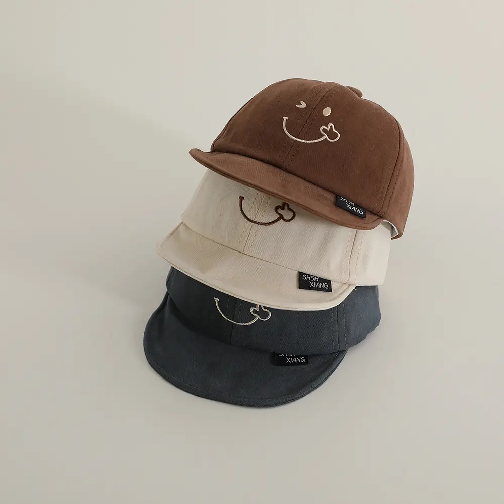 Brown Baby Cap with Smile Embroidery - Image 10