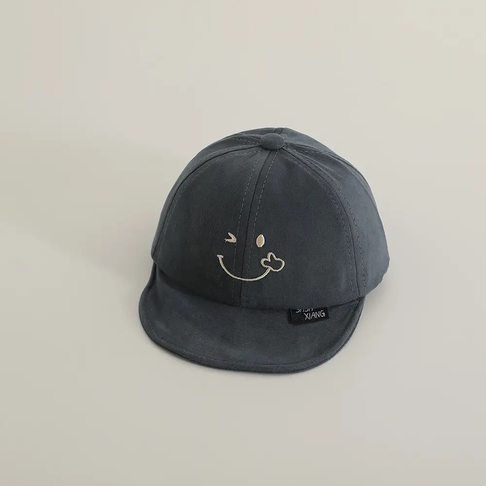 Brown Baby Cap with Smile Embroidery - Image 5
