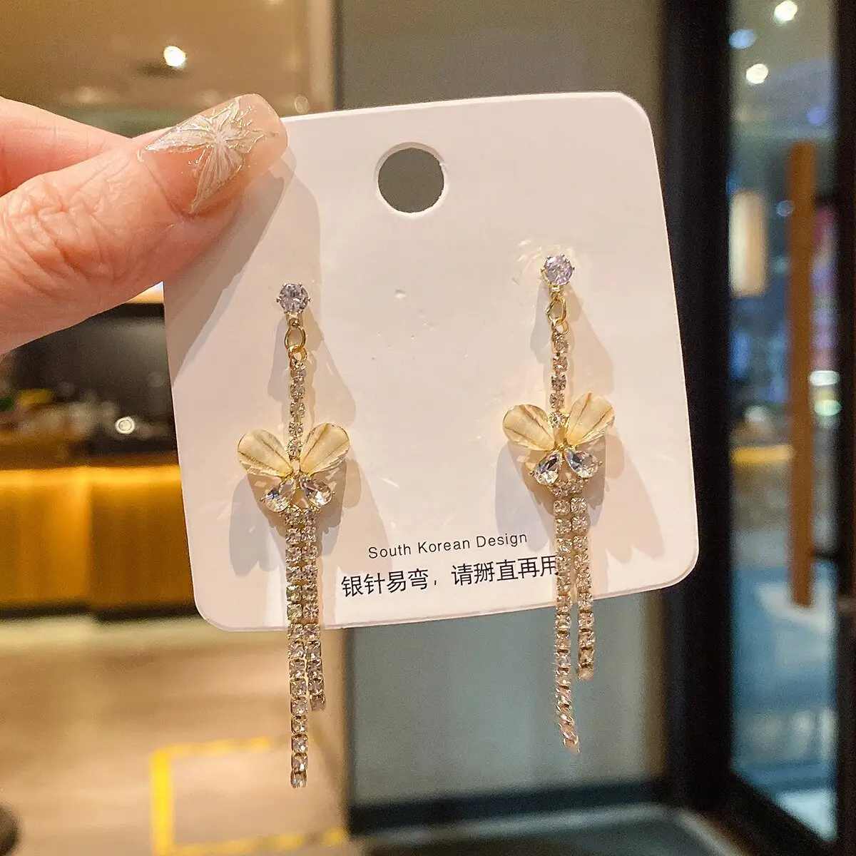 Golden Pearl Flower Tassel Earrings for Women — feature 19