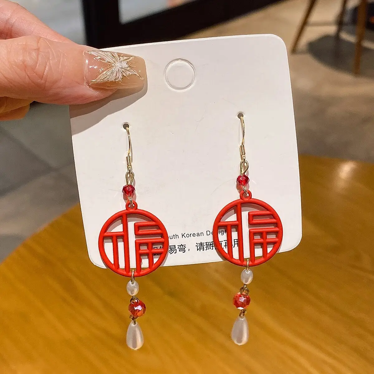 Golden Pearl Flower Tassel Earrings for Women — feature 40