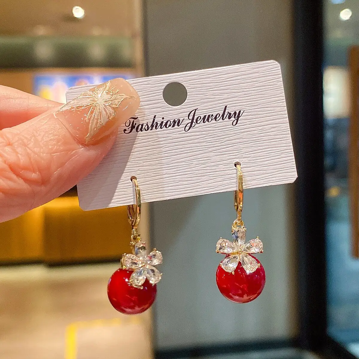 Golden Pearl Flower Tassel Earrings for Women — feature 47
