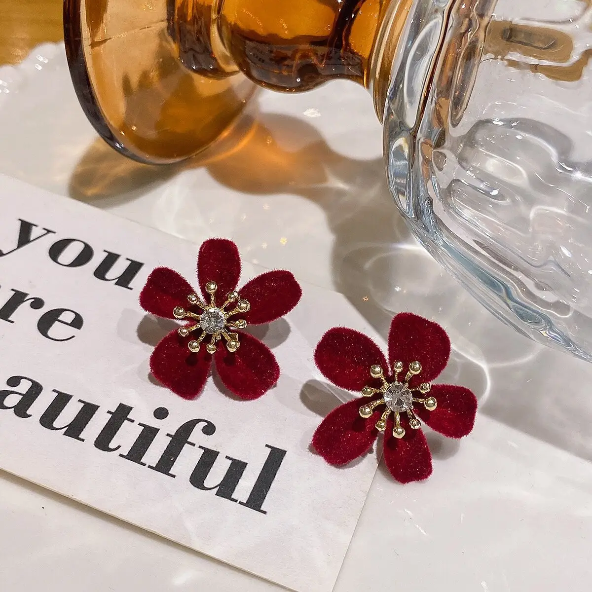 Golden Pearl Flower Tassel Earrings for Women - Image 31