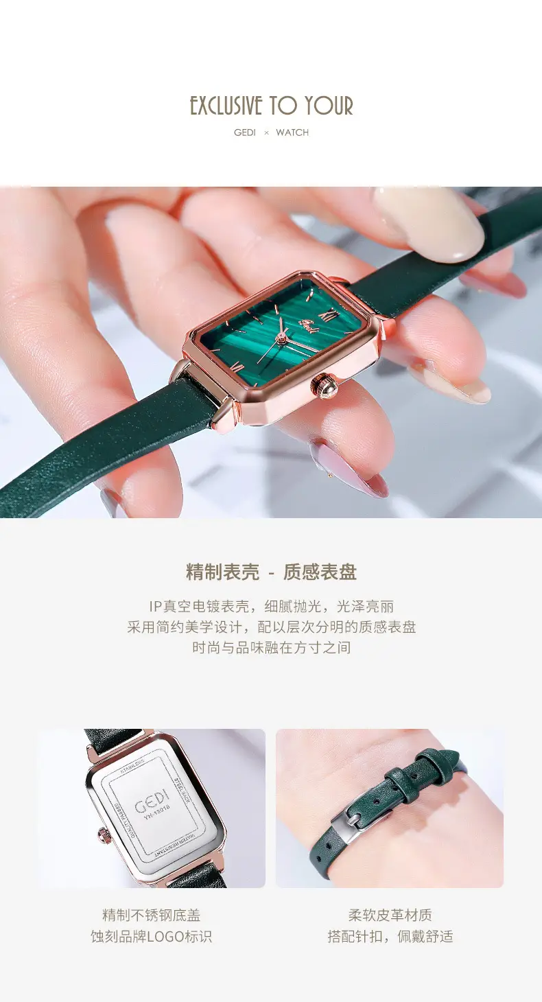 Goldie British Style Malachite Watch for Women — feature 14