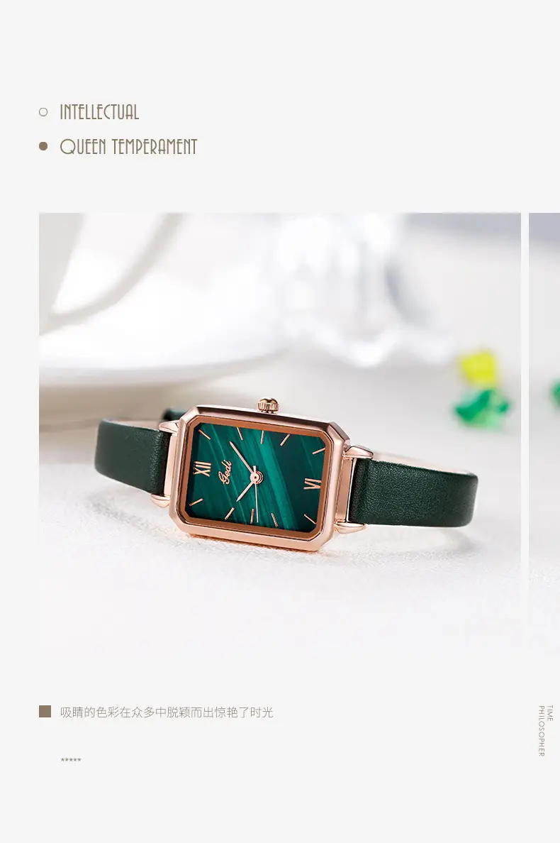 Goldie British Style Malachite Watch for Women — feature 3
