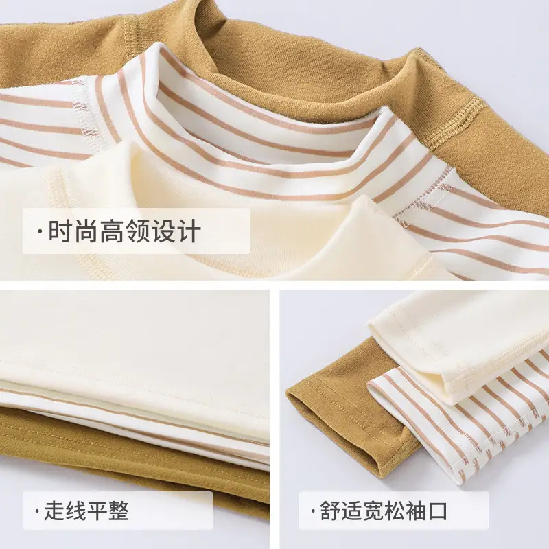 Baby Striped Turtleneck Shirt for Boys Winter - Image 9