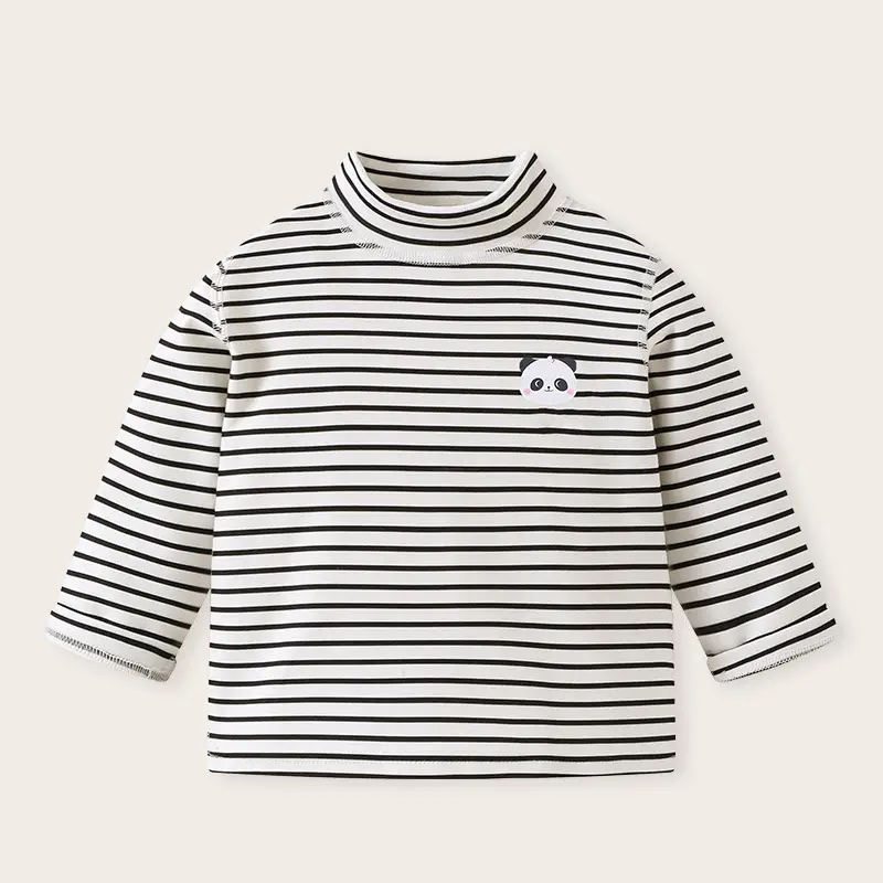 Baby Striped Turtleneck Shirt for Boys Winter - Image 2