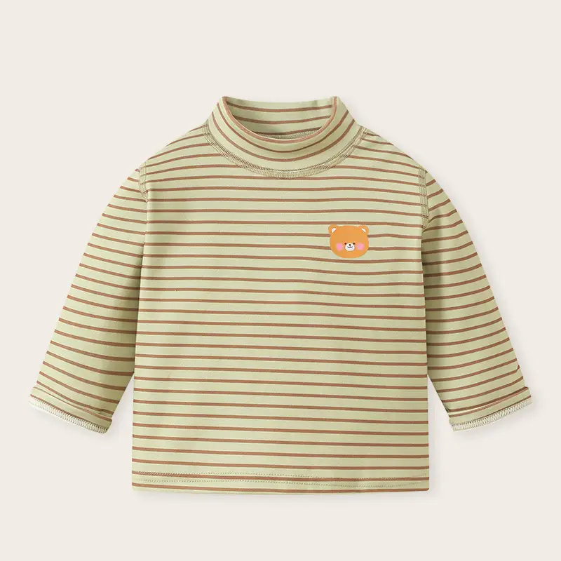 Baby Striped Turtleneck Shirt for Boys Winter - Image 3
