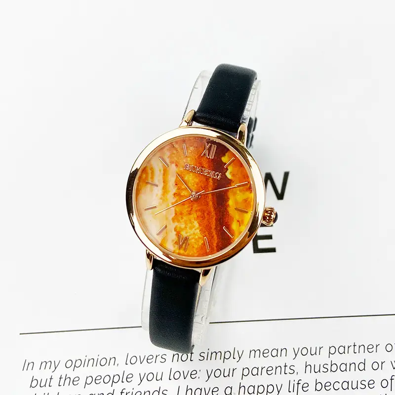 Women's Elegant Blue Wave Rock Face Water Resistant Quartz Watch - Image 4