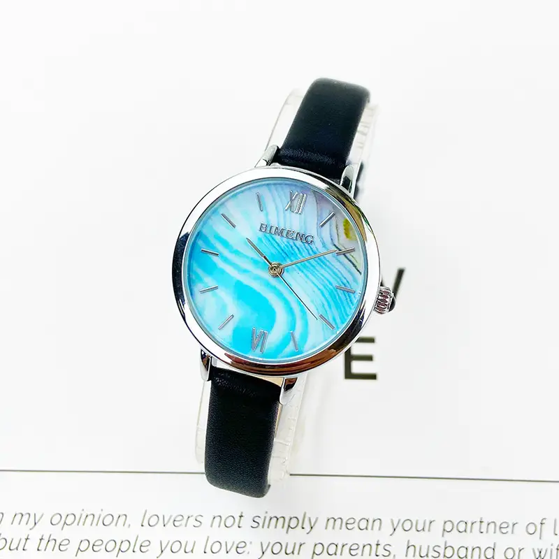 Women's Elegant Blue Wave Rock Face Water Resistant Quartz Watch - Image 5