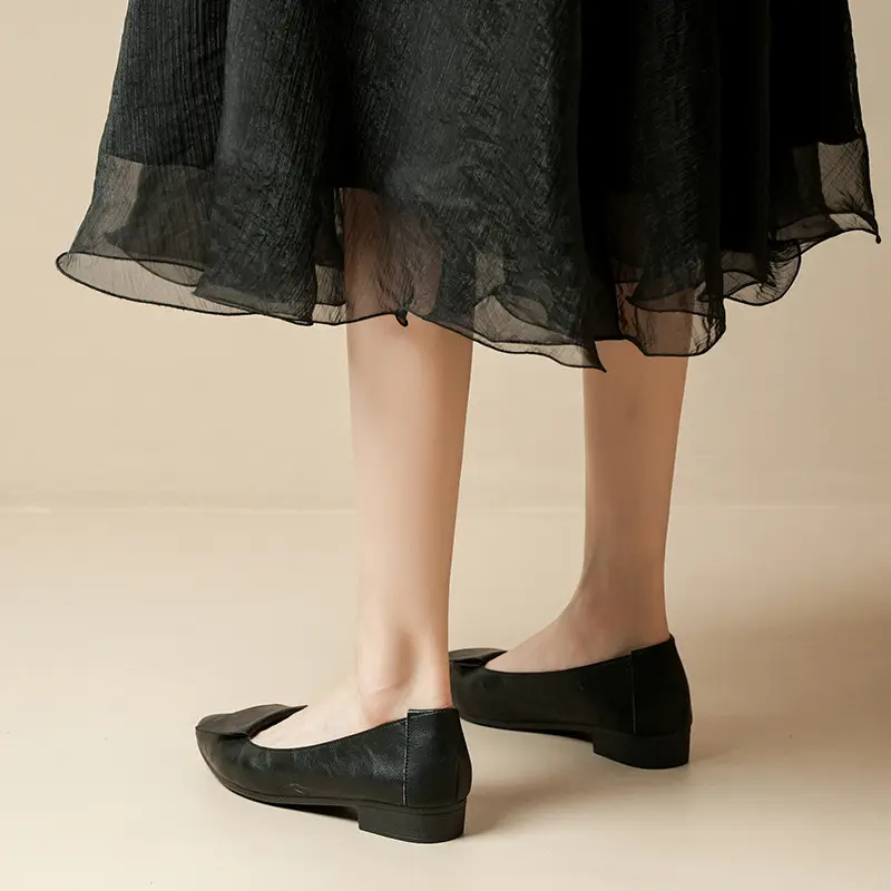Summer Hot-Selling Single Shoes with Chunky Heels, 2025 New Fairy-Style Shallow Mid-Heel Shoes, Women's Shoes in Grandma Size, Versatile - Image 14