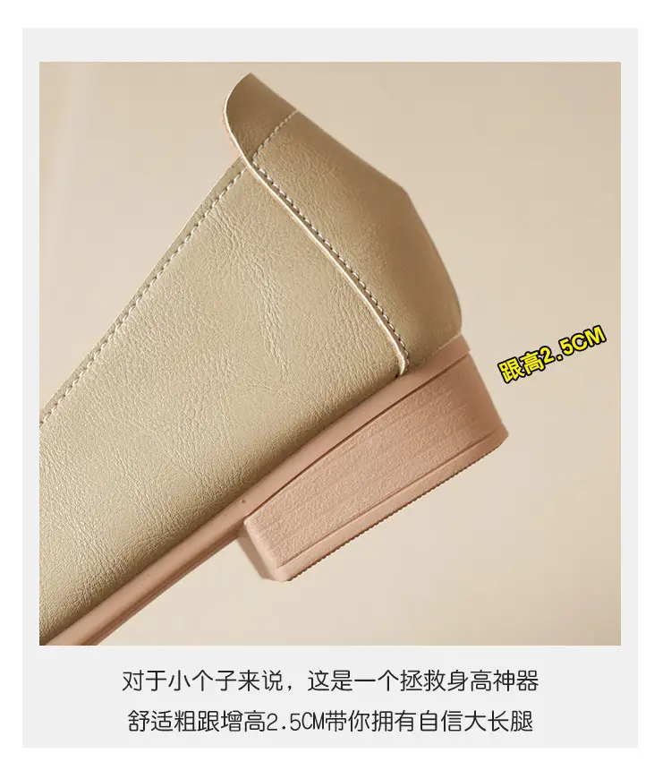 Summer Hot-Selling Single Shoes with Chunky Heels, 2025 New Fairy-Style Shallow Mid-Heel Shoes, Women's Shoes in Grandma Size, Versatile — feature 10