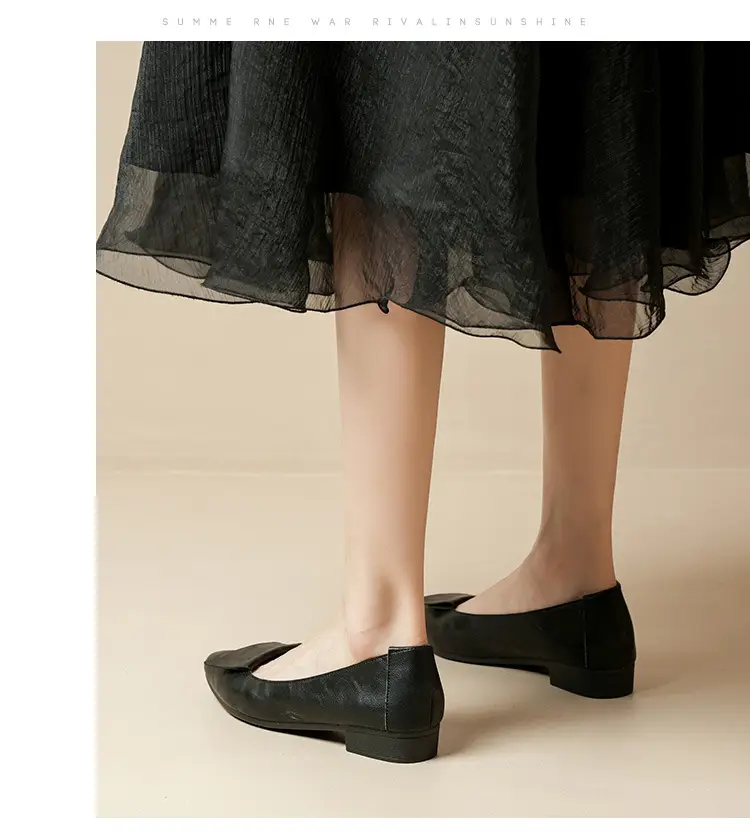 Summer Hot-Selling Single Shoes with Chunky Heels, 2025 New Fairy-Style Shallow Mid-Heel Shoes, Women's Shoes in Grandma Size, Versatile — feature 27