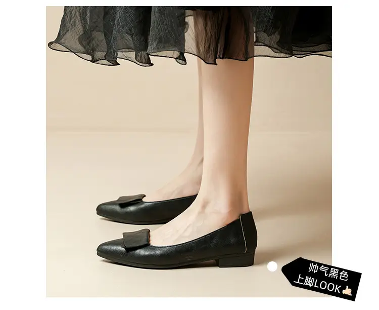 Summer Hot-Selling Single Shoes with Chunky Heels, 2025 New Fairy-Style Shallow Mid-Heel Shoes, Women's Shoes in Grandma Size, Versatile — feature 7