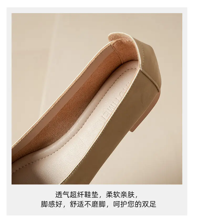 Summer Hot-Selling Single Shoes with Chunky Heels, 2025 New Fairy-Style Shallow Mid-Heel Shoes, Women's Shoes in Grandma Size, Versatile — feature 9