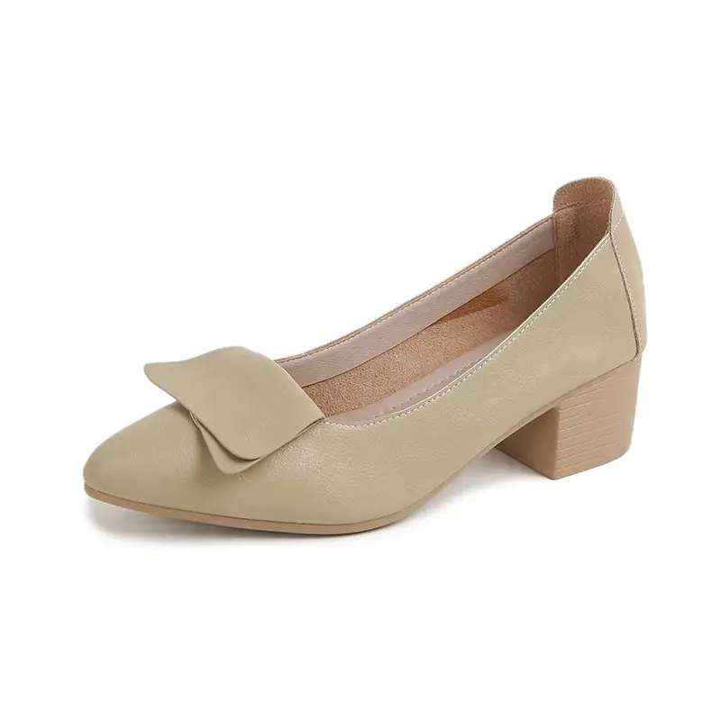 Summer Hot-Selling Single Shoes with Chunky Heels, 2025 New Fairy-Style Shallow Mid-Heel Shoes, Women's Shoes in Grandma Size, Versatile - Image 5