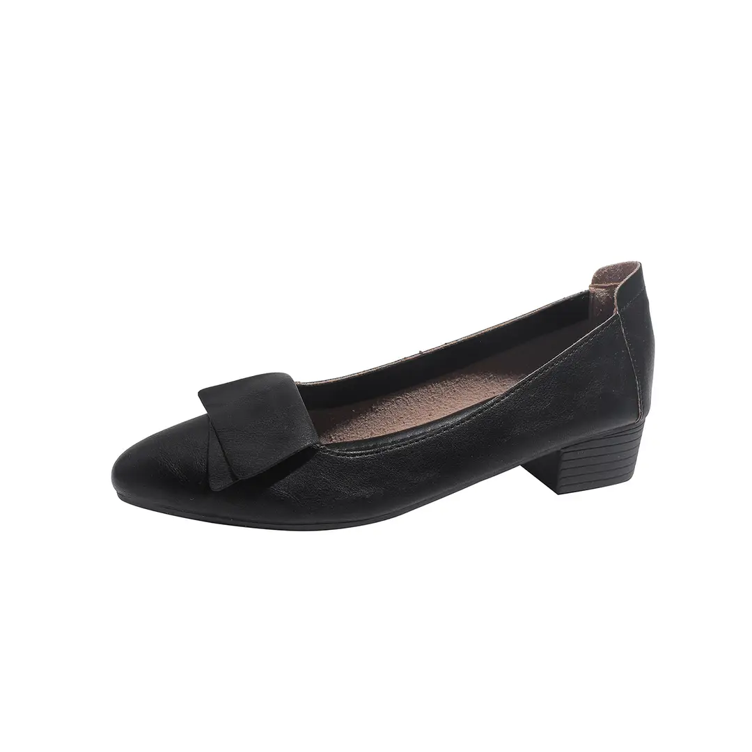 Summer Hot-Selling Single Shoes with Chunky Heels, 2025 New Fairy-Style Shallow Mid-Heel Shoes, Women's Shoes in Grandma Size, Versatile - Image 7