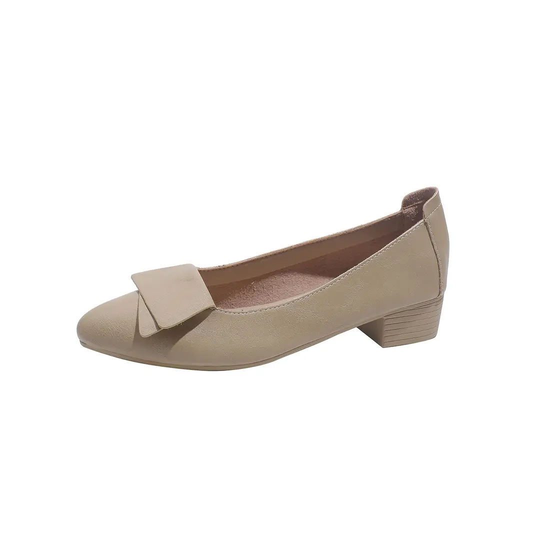 Summer Hot-Selling Single Shoes with Chunky Heels, 2025 New Fairy-Style Shallow Mid-Heel Shoes, Women's Shoes in Grandma Size, Versatile - Image 8