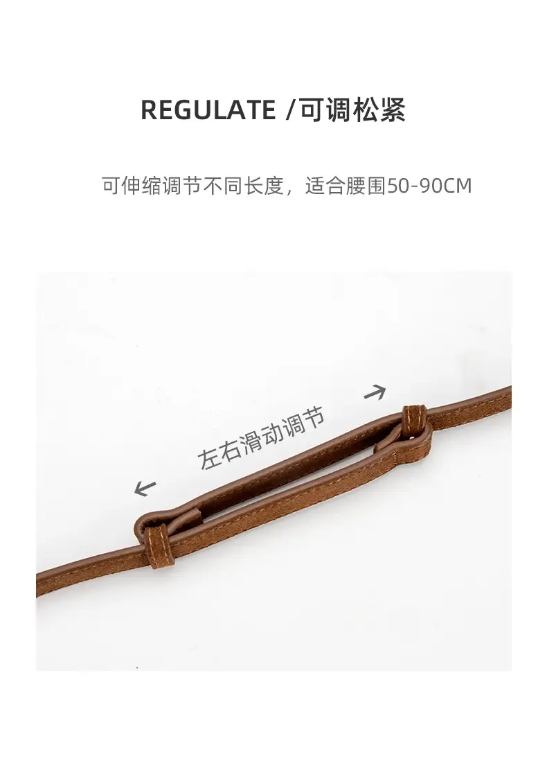 Women's Frosted Leather Belt with Gold Buckle — feature 7