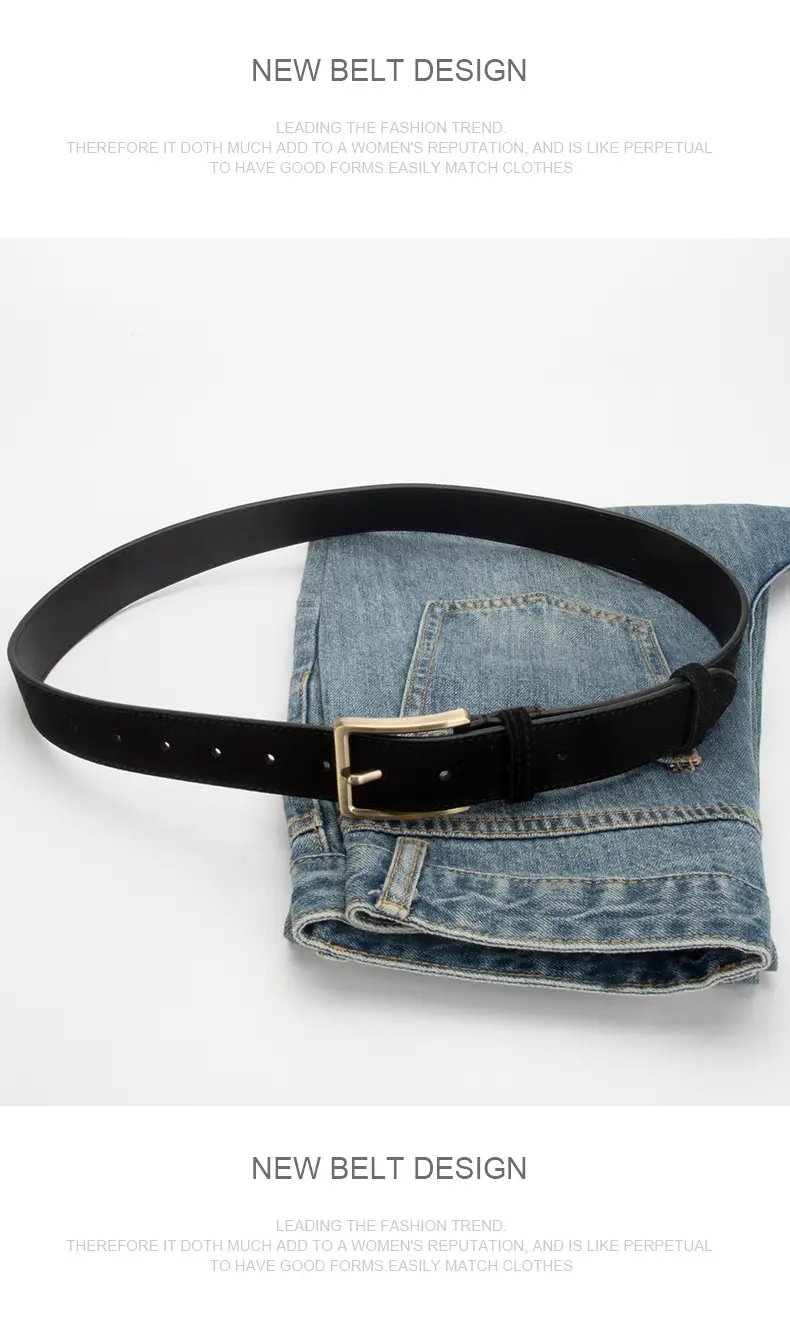 Women's Matte Leather Belt with Pin Buckle — feature 10