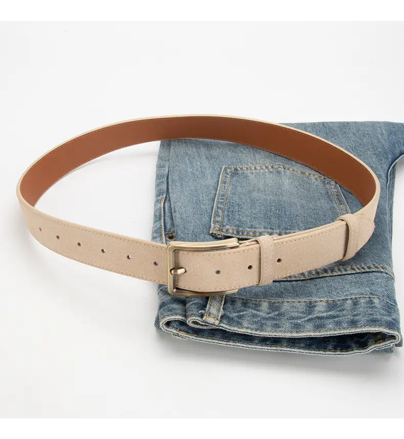 Women's Matte Leather Belt with Pin Buckle — feature 12