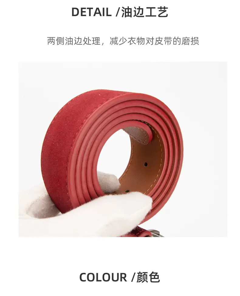 Women's Matte Leather Belt with Pin Buckle — feature 7