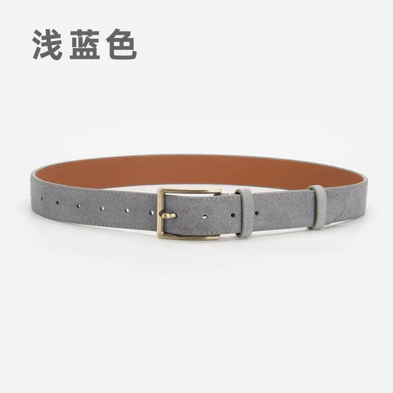 Women's Matte Leather Belt with Pin Buckle - Image 10