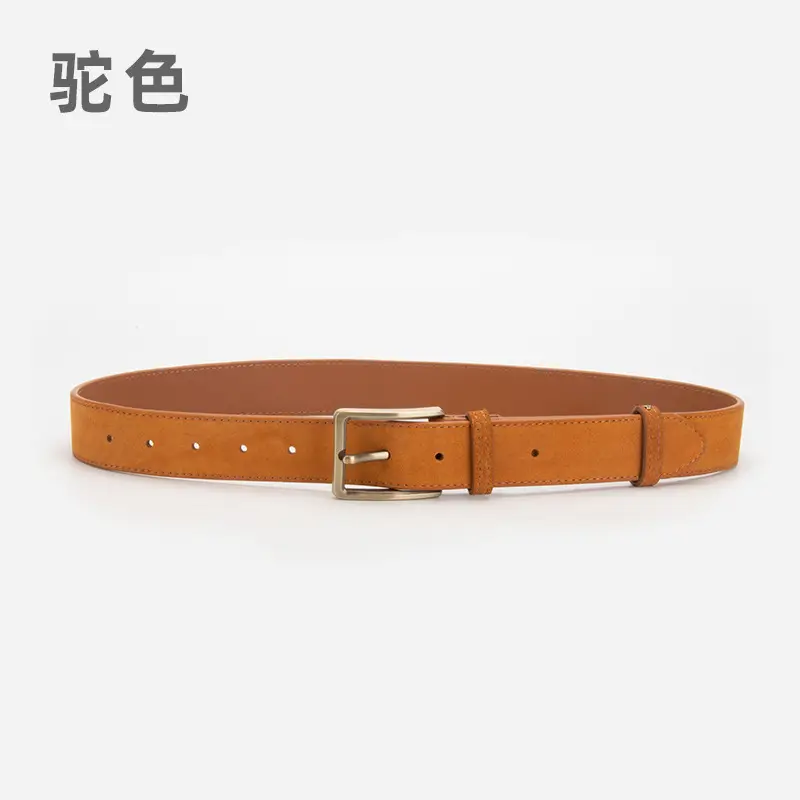 Women's Matte Leather Belt with Pin Buckle - Image 12