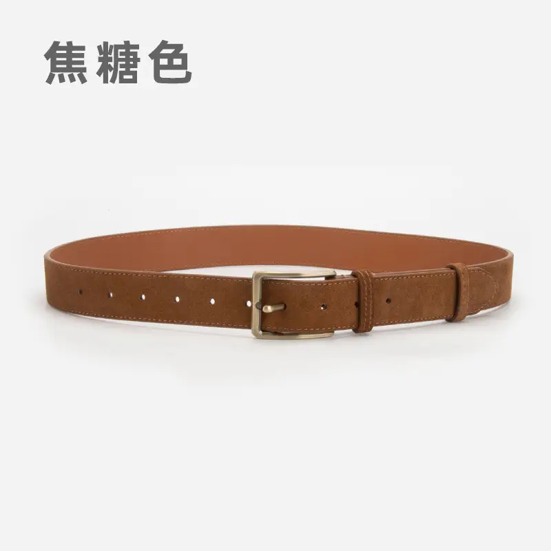 Women's Matte Leather Belt with Pin Buckle - Image 3