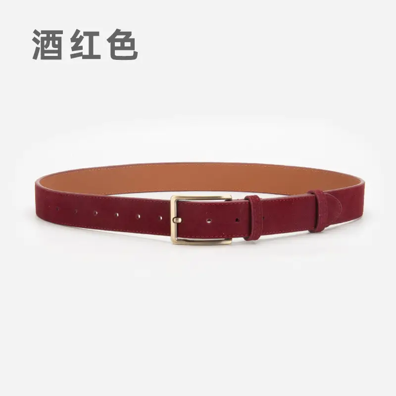 Women's Matte Leather Belt with Pin Buckle - Image 4