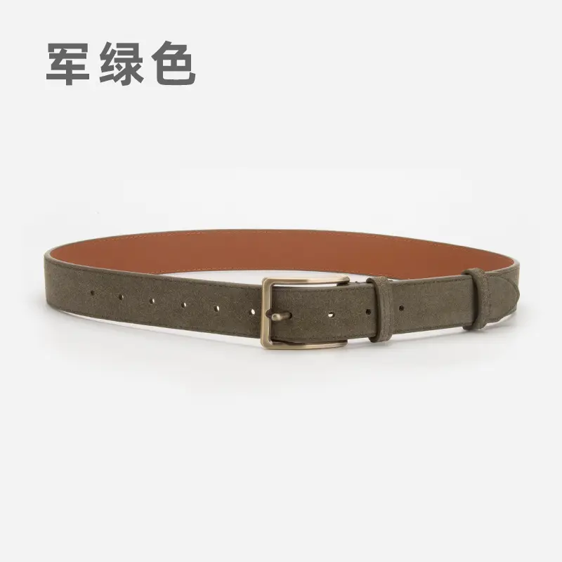 Women's Matte Leather Belt with Pin Buckle - Image 5