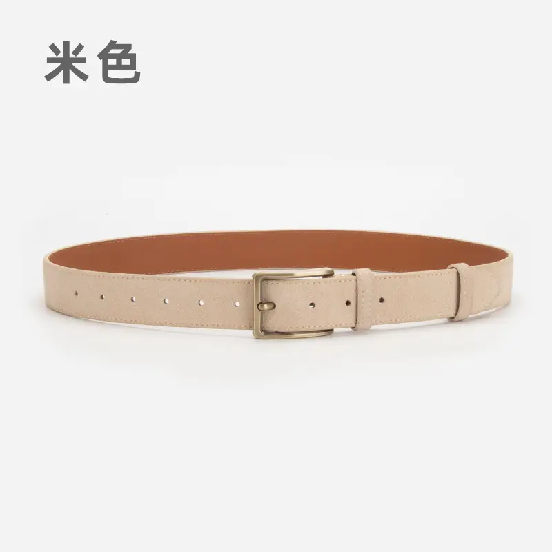 Women's Matte Leather Belt with Pin Buckle - Image 8