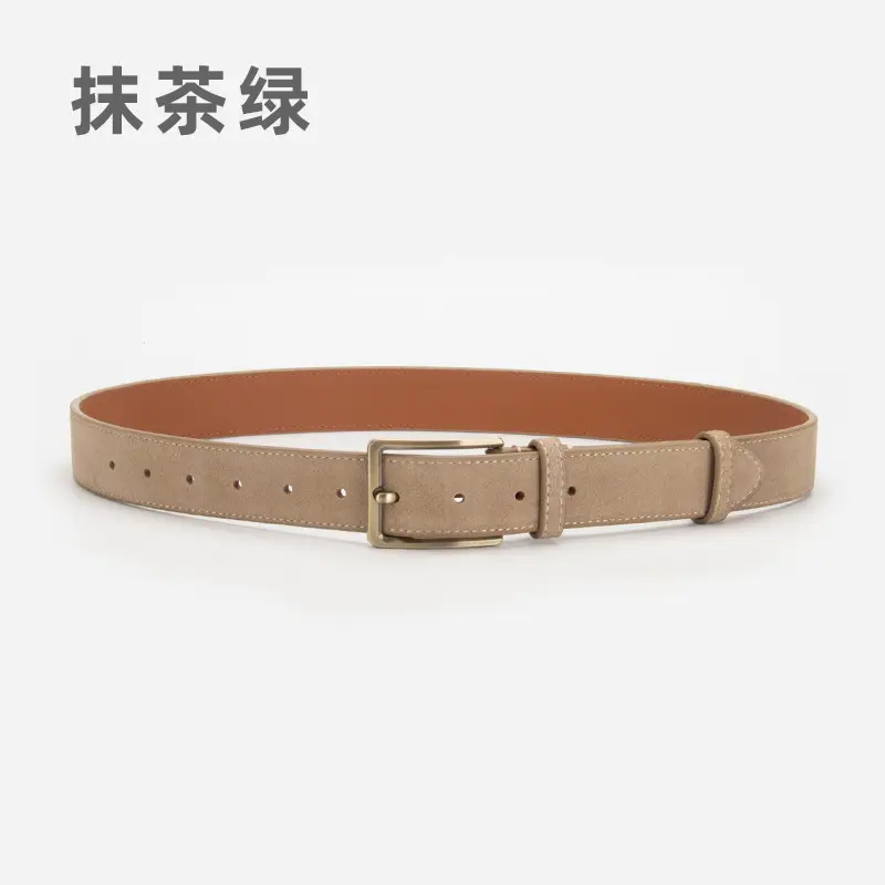 Women's Matte Leather Belt with Pin Buckle - Image 9