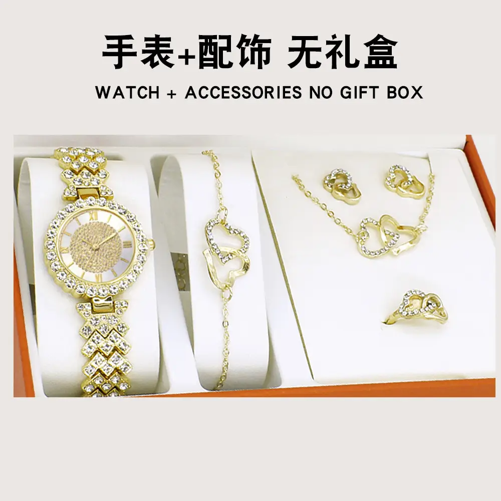 Rose Gold Crystal Watch & Bracelet Set for Women - Image 10