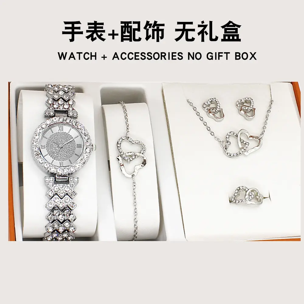 Rose Gold Crystal Watch & Bracelet Set for Women - Image 11