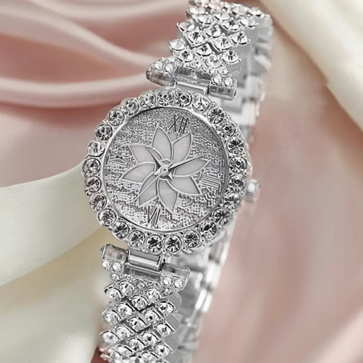 Rose Gold Crystal Watch & Bracelet Set for Women - Image 13
