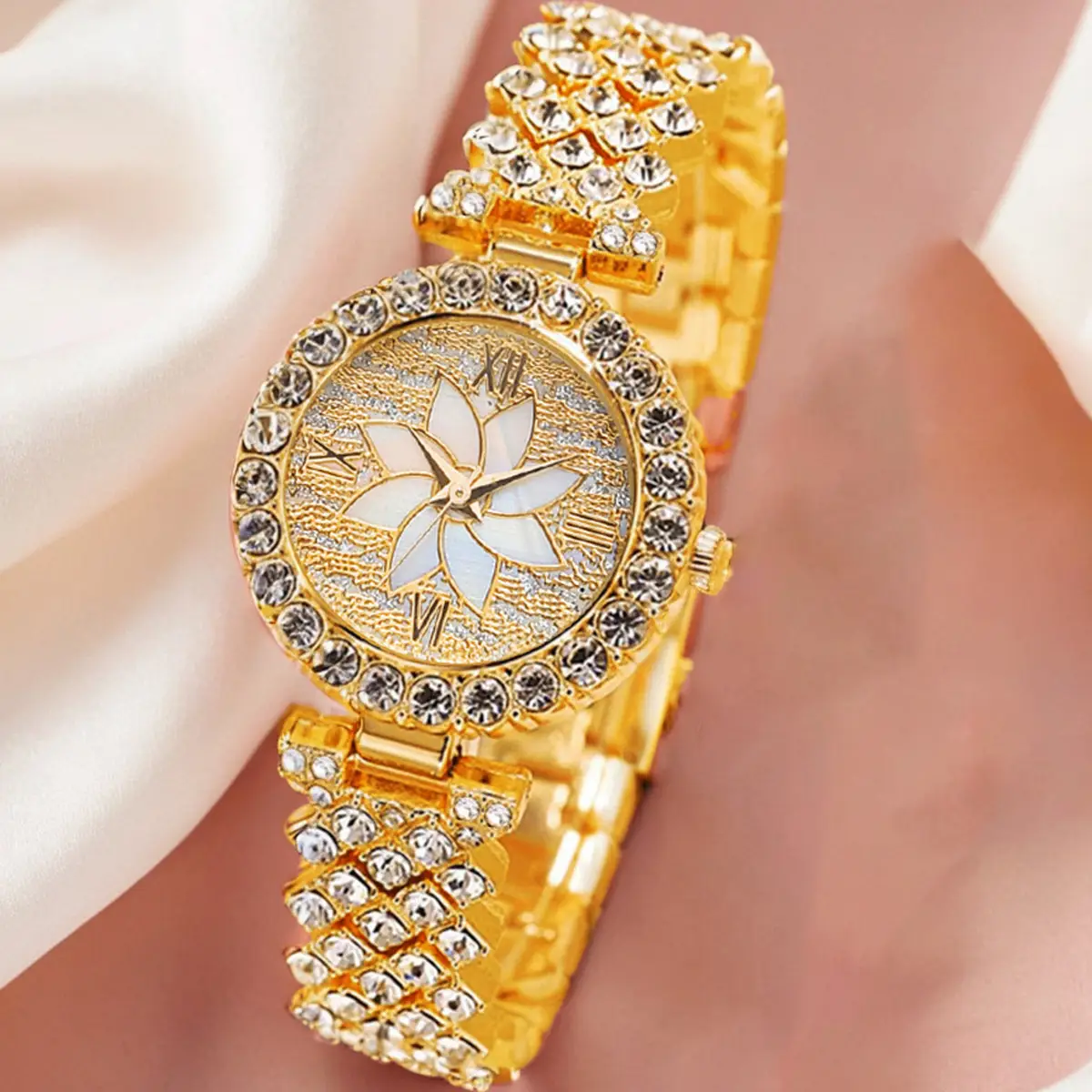 Rose Gold Crystal Watch & Bracelet Set for Women - Image 14