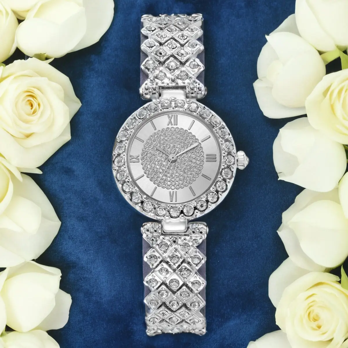 Rose Gold Crystal Watch & Bracelet Set for Women - Image 17