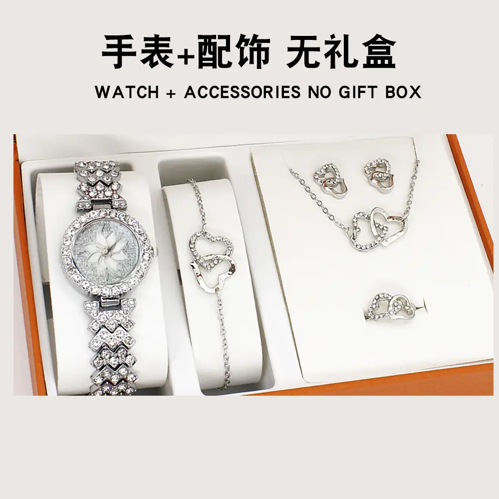 Rose Gold Crystal Watch & Bracelet Set for Women - Image 8